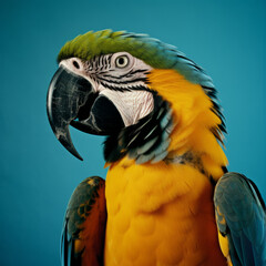 Fototapeta premium Blue-and-yellow Macaw, Colorful Tropical Parrot, Exotic Wildlife Photography
