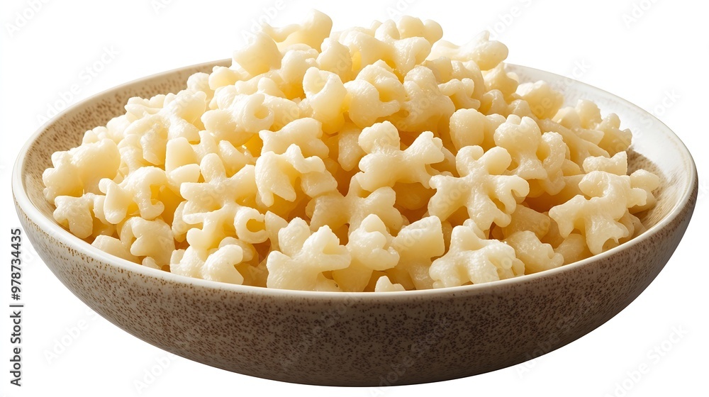 Poster Starshaped Macaroni in a Serving Bowl isolated on a white background : Generative AI