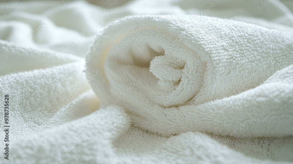 Aufkleber white towel texture background : generative ai