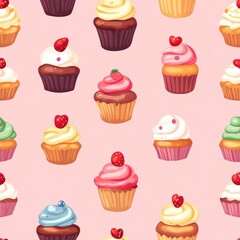 Cute Cupcakes Pattern.