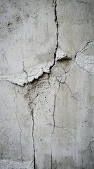 Obraz premium Cracked concrete wall revealing age and weathering in an urban setting