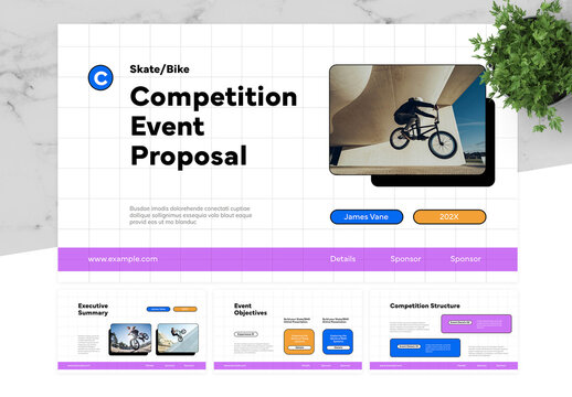 Purple And Blue BMX Event Proposal