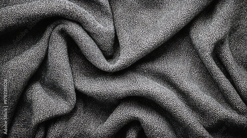Aufkleber gray folded fabric texture : generative ai