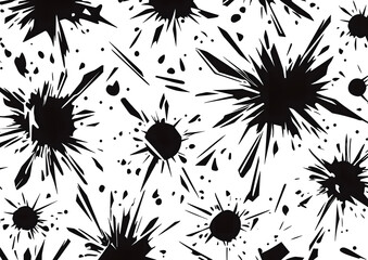 Obraz premium Cracked Surface Texture with Grunge Splatter Effect in Black and White