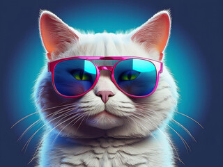 Cat with fancy glasses