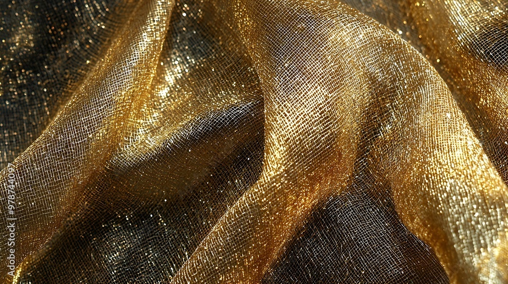 Poster abstract shaped metallic fabric texture : generative ai