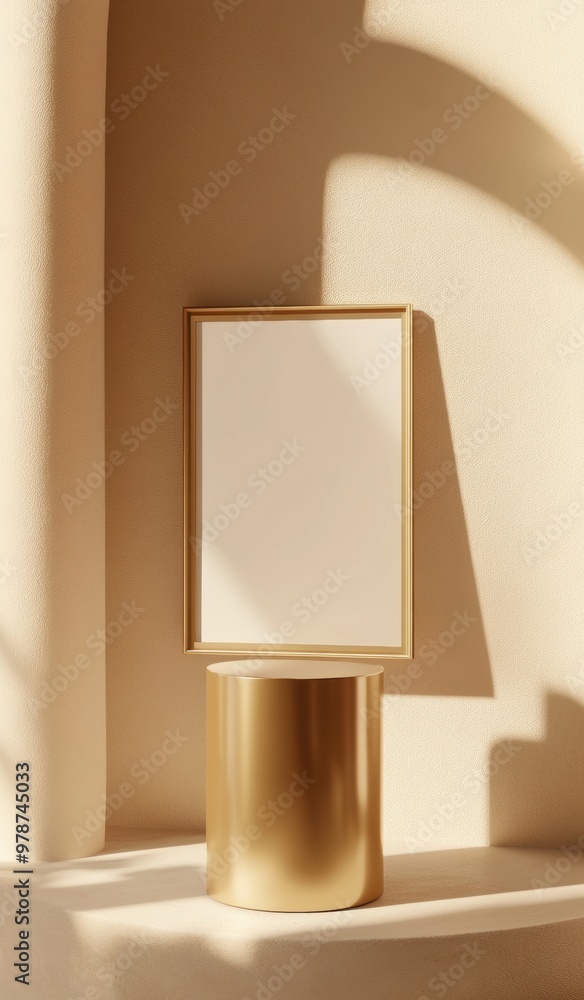 Canvas Prints Gold Podium & Frame.