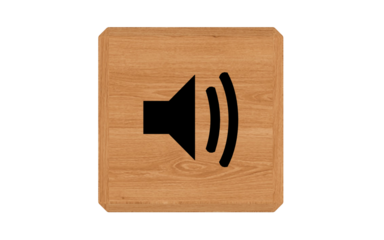 wooden speaker sign isolated on white