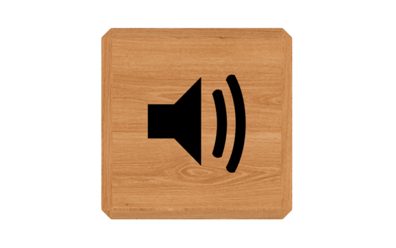 wooden speaker sign isolated on white