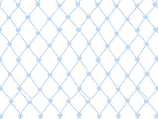 Fototapeta premium Seamless Light Blue Heart Lattice Pattern for Romantic and Decorative Designs