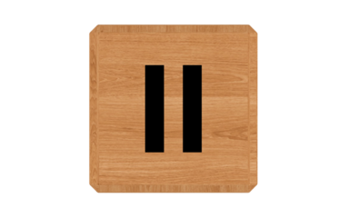 wooden pause button sign 
