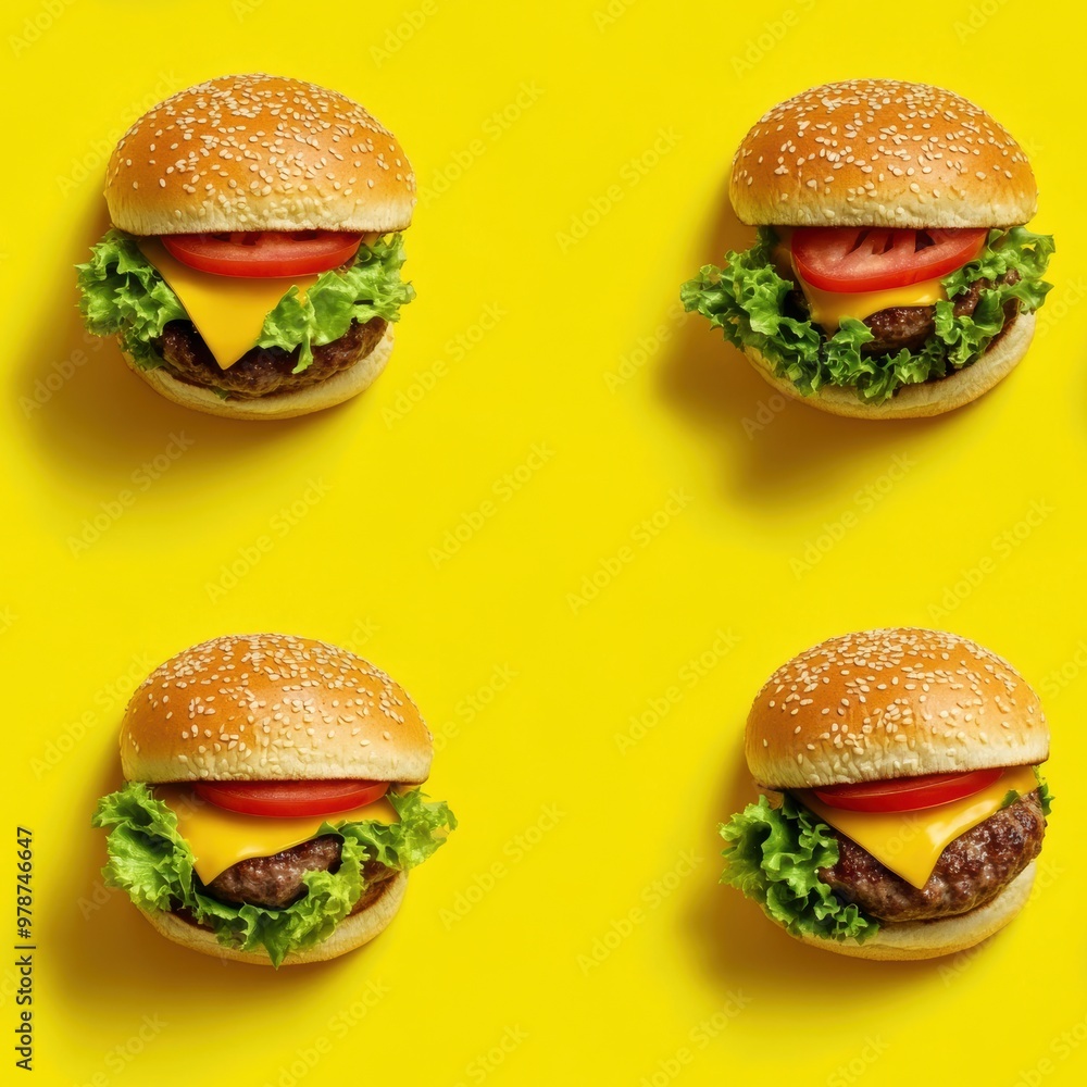 Canvas Prints cheeseburger pattern.