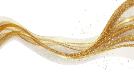 Futuristic abstract golden wave design with flowing curves and a smooth, light backdrop