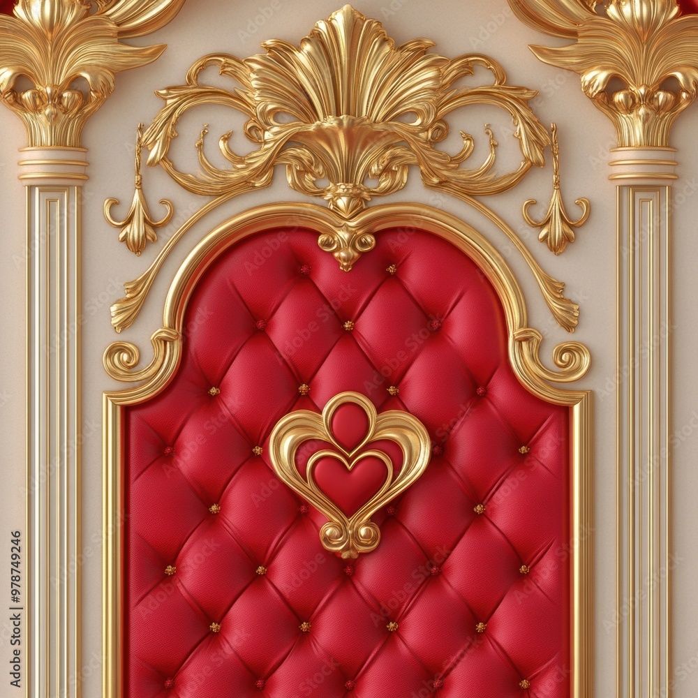 Poster Red Upholstered Wall Panel.