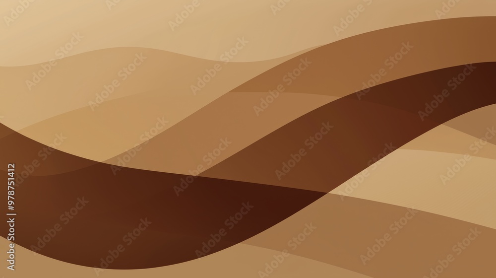 Poster a smooth abstract background with flowing waves in warm earthy tones, ideal for design and creative 