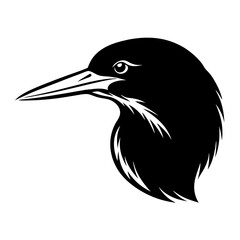 heron silhouette isolated on white