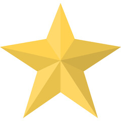 Golden Star Isolated on White Background