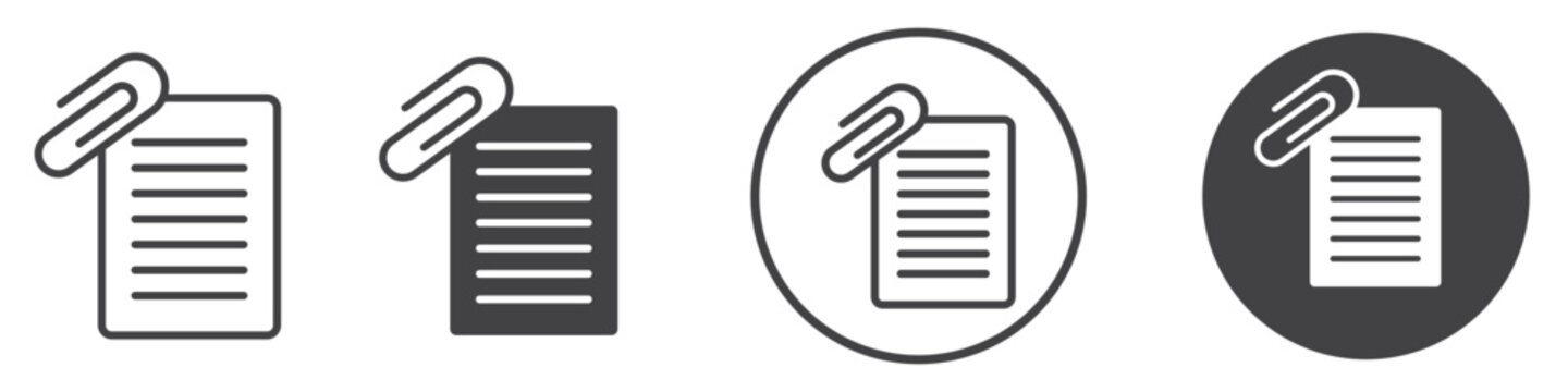 Attach document icon thin line illustration