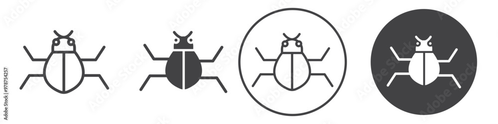 Wall mural Bug icon thin line illustration