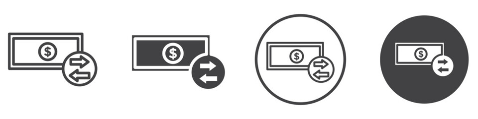 Cash flow icon thin line illustration