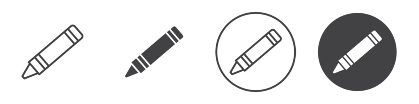 Crayon icon thin line illustration