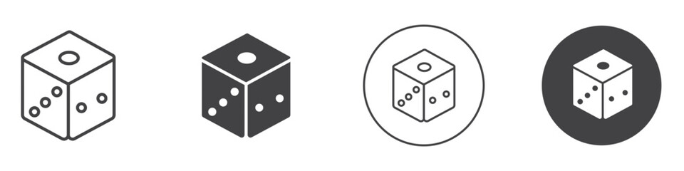 Dice Icon thin line illustration