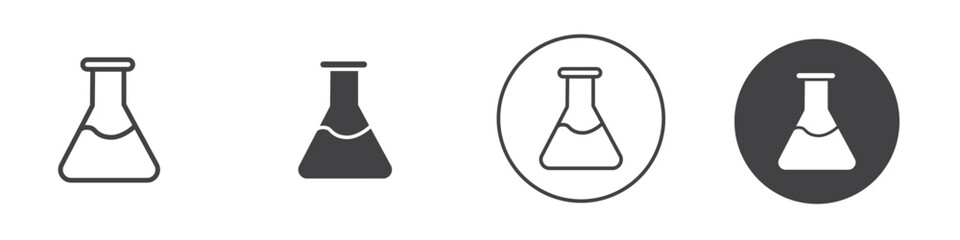 Flask icon thin line illustration