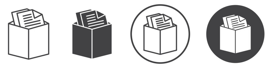 Folder box icon thin line illustration