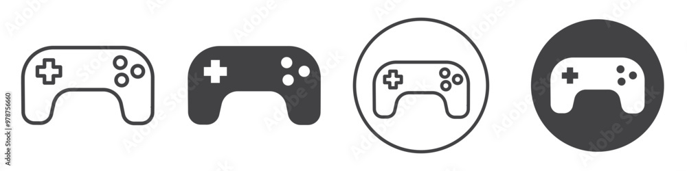 Wall mural Gamepad icon thin line illustration