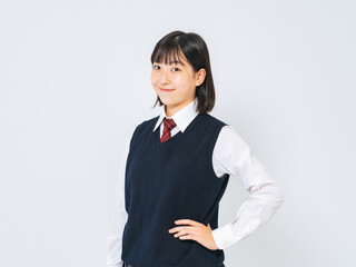 制服を着た女子学生のポートレート