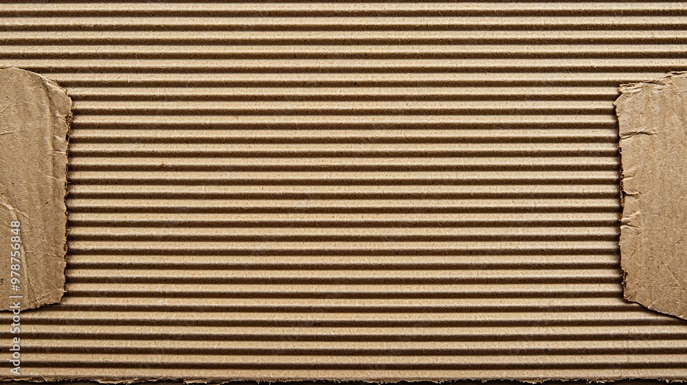 Poster corrugated cardboard texture top view : generative ai