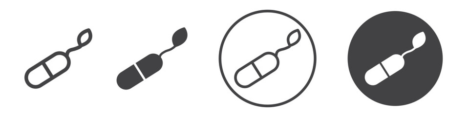 Herbal capsule icon thin line illustration