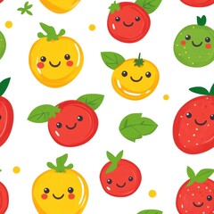 Cute Fruit Seamless Pattern.