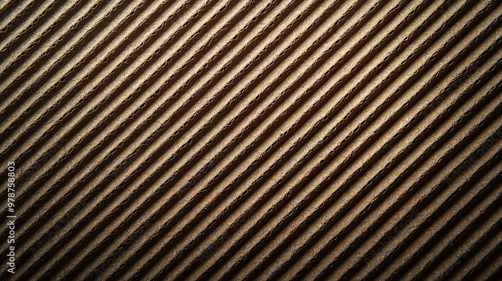 Poster Plain Brown Corrugated Cardboard Texture Pattern Background : Generative AI