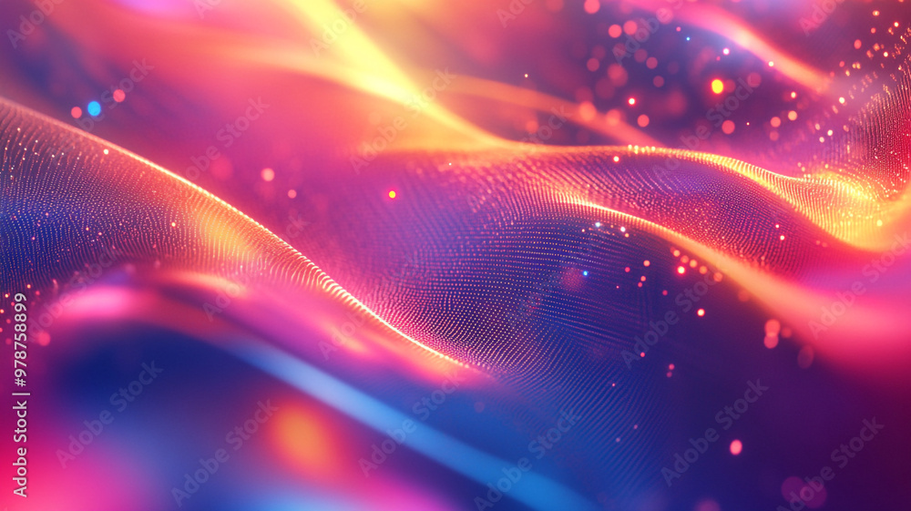Poster vibrant abstract waves of color swirling together in a dynamic and mesmerizing pattern