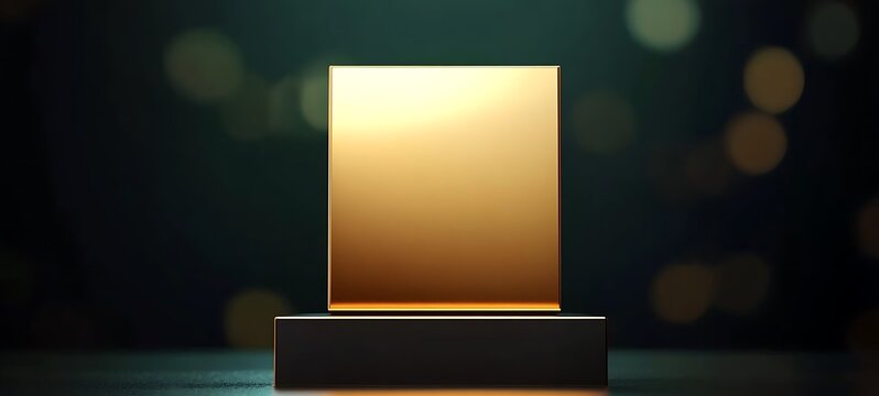 Award plaque gold glossy luxury empty square winner trophy template