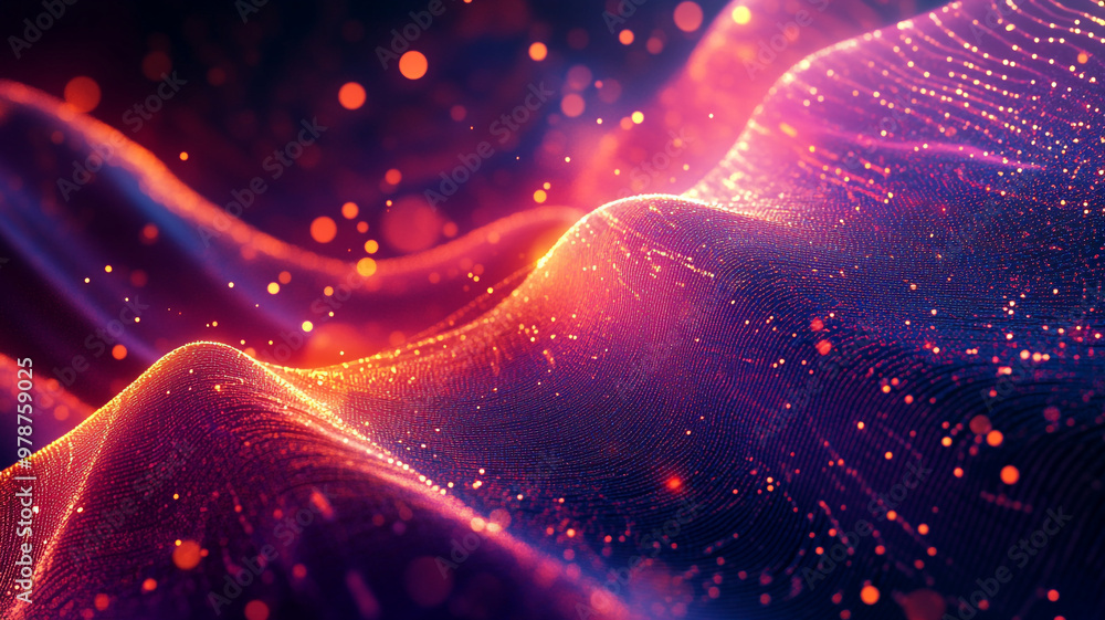 Aufkleber colorful light waves flow through darkness, creating a mesmerizing visual effect