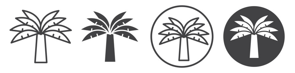 Palm tree icon thin line illustration