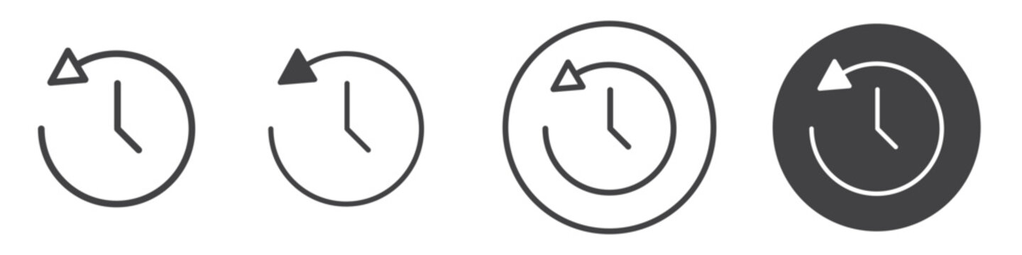 Past time icon thin line illustration
