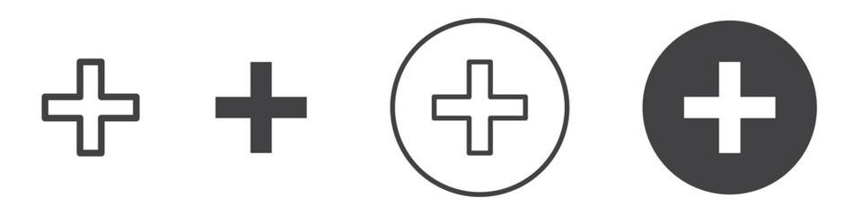 Plus icon thin line illustration