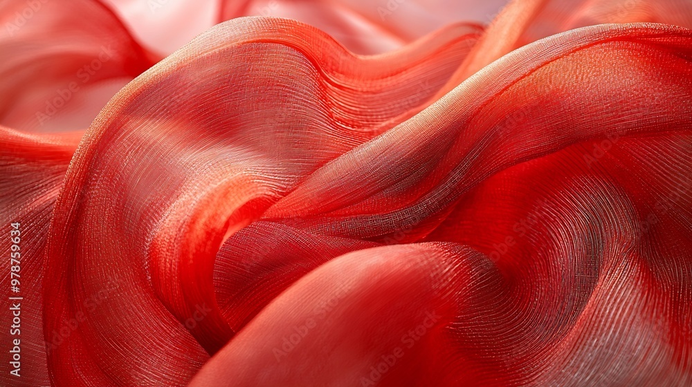 Poster red fabric background : generative ai