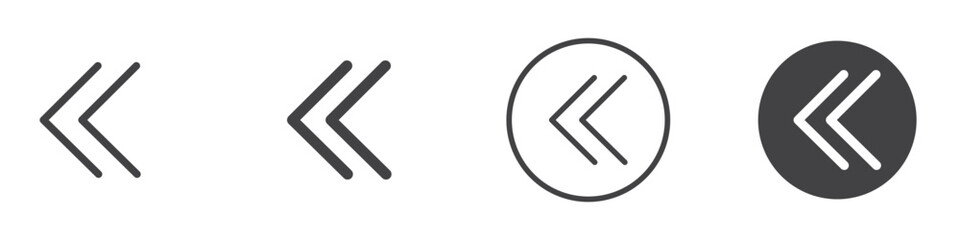 Previous icon thin line illustration