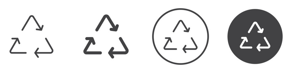 Recycle icon thin line illustration