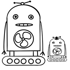  Mechanicals  robots duo hand-drawn line
