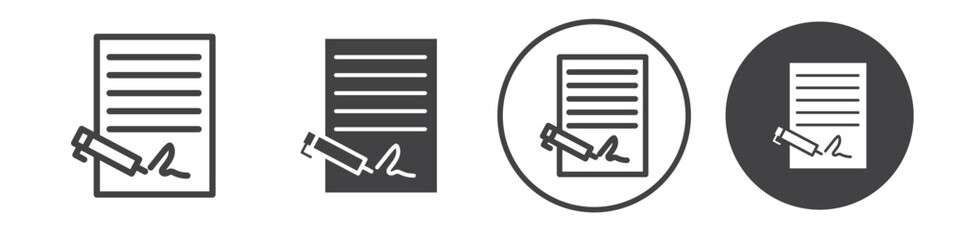 Signed document icon thin line illustration © Mincraft