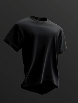 recommend clip art: Black T-Shirt on Dark Background with Smooth Shadows