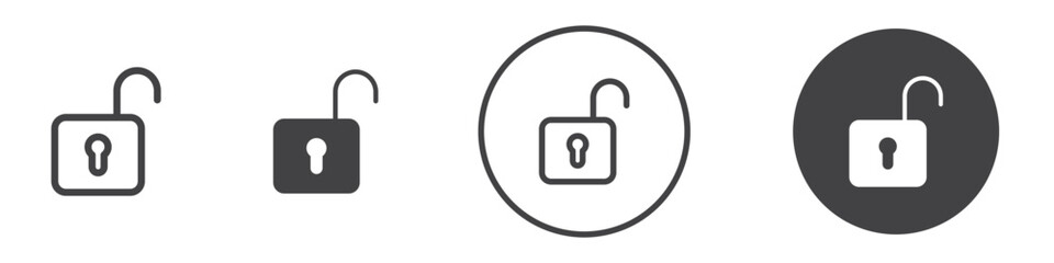 Unlock icon thin line illustration