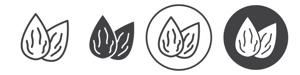 Almond icon thin line illustration