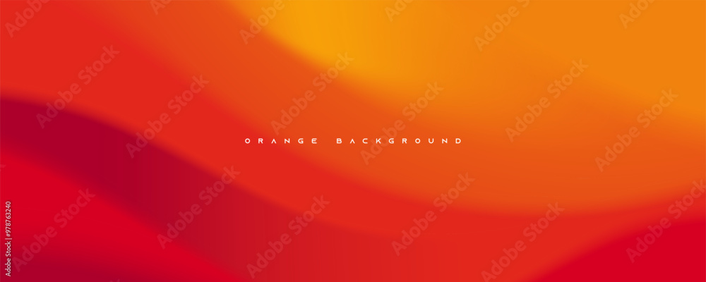 Poster orange abstract background wavy shape lines design vector