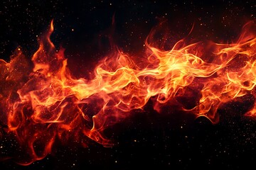 Obraz premium Fire flame texture for banner background. Burn abstract lights